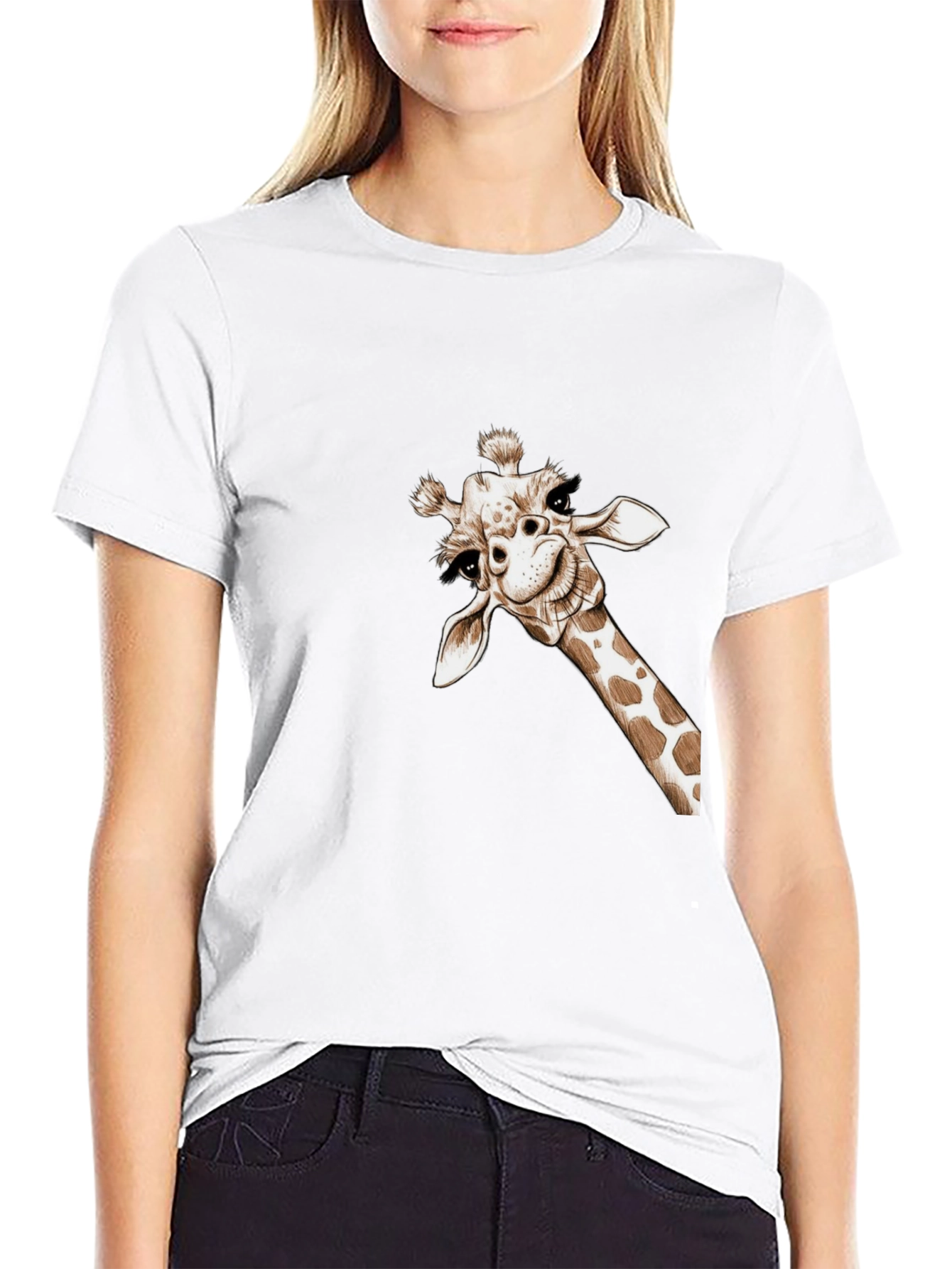 Whimsical Giraffe Tee - Quirky Graphic T-Shirt