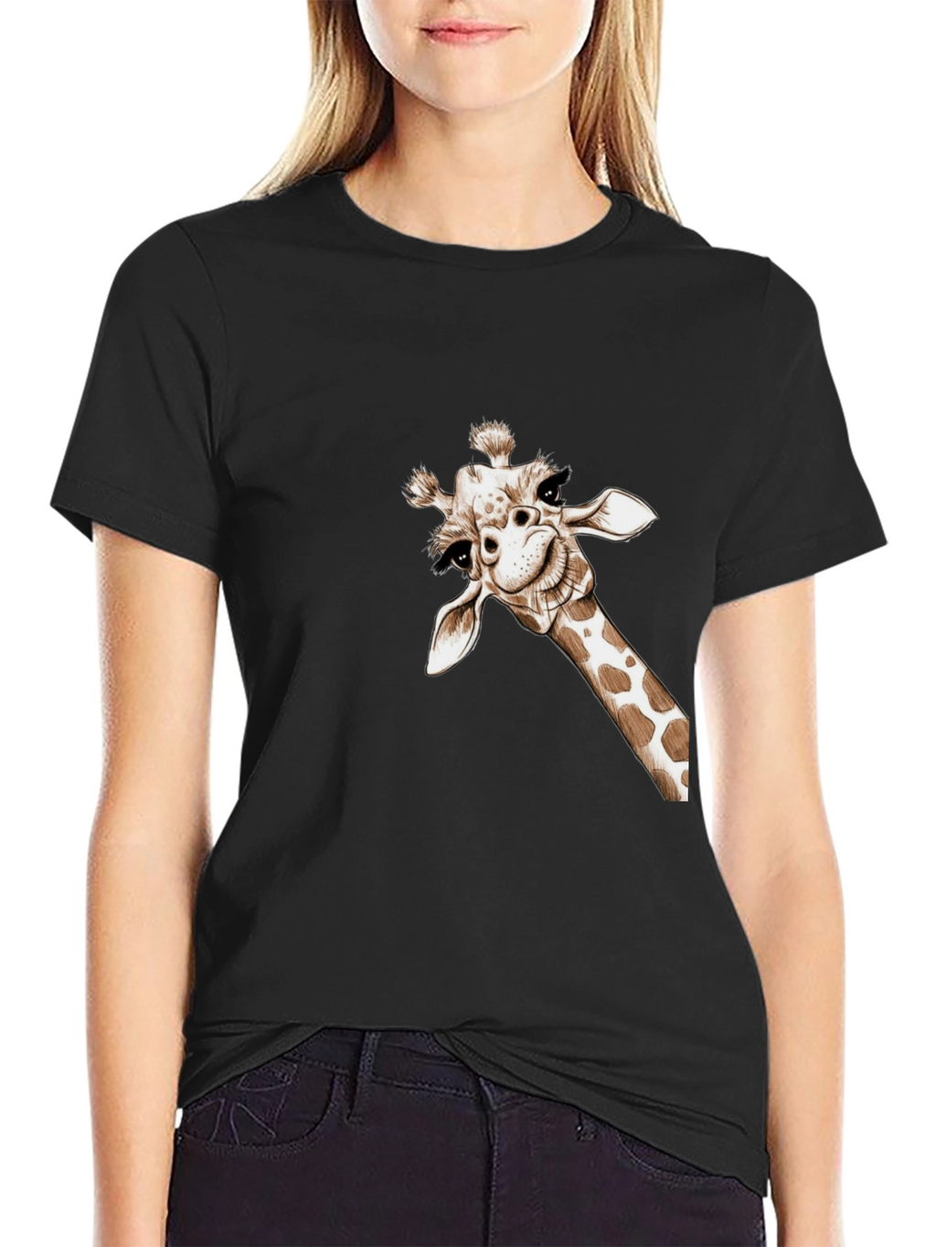 Whimsical Giraffe Tee - Quirky Graphic T-Shirt