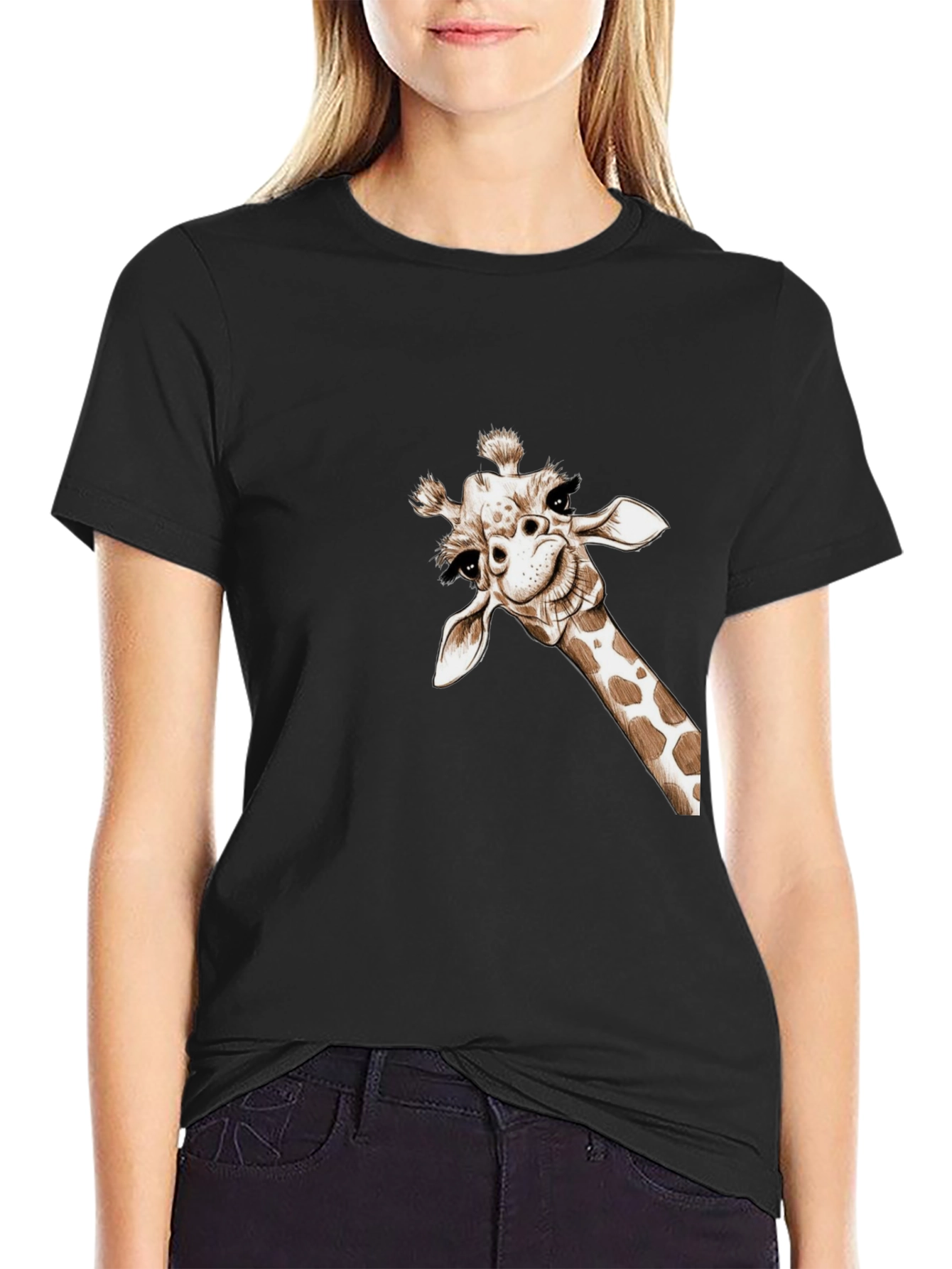 Whimsical Giraffe Tee - Quirky Graphic T-Shirt