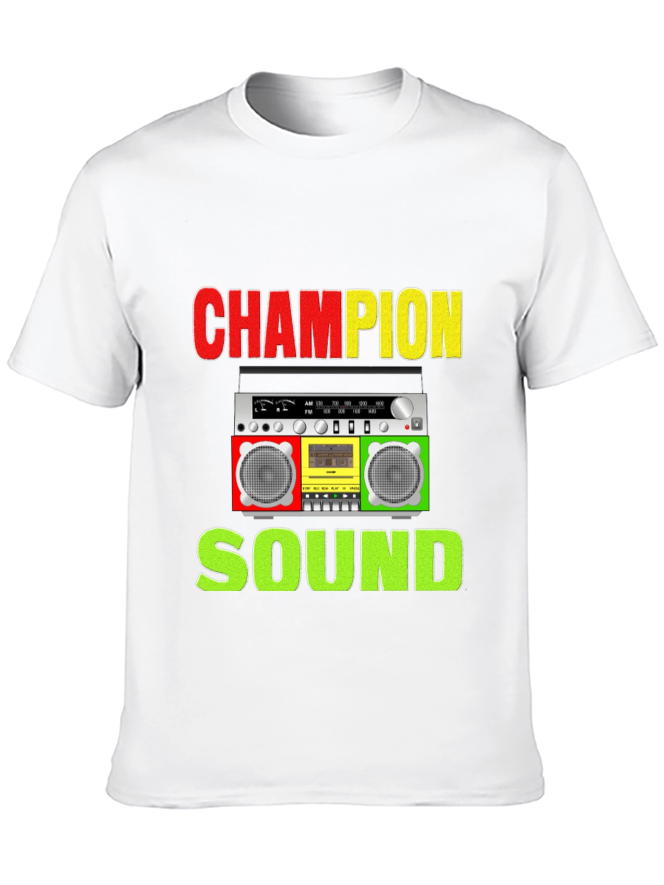 Champion Sound Boombox Graphic Tee - Stylish Music Shirt