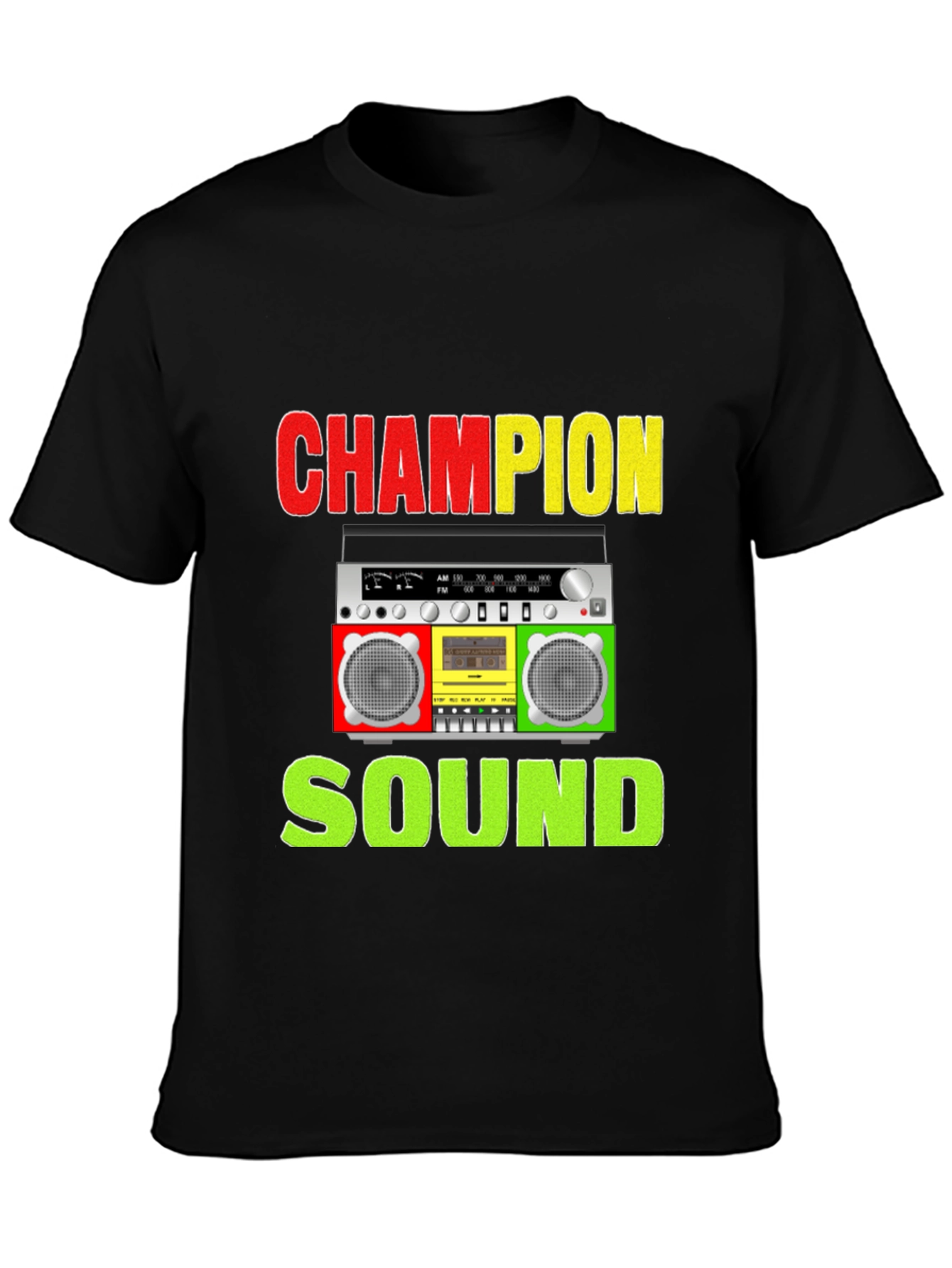 Champion Sound Boombox Graphic Tee - Stylish Music Shirt