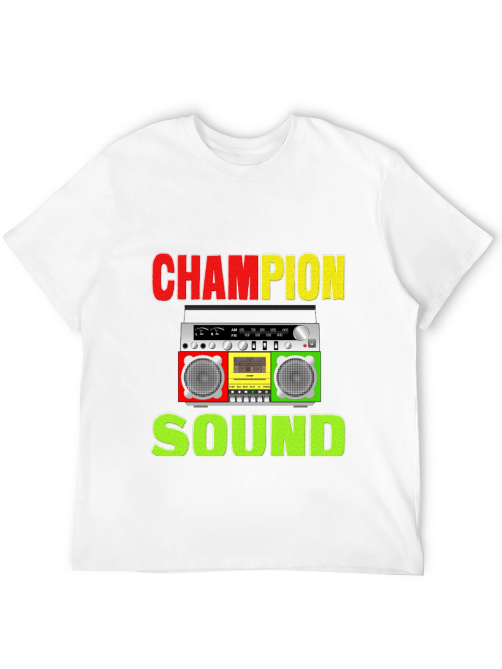 Champion Sound Boombox Graphic Tee - Stylish Music Shirt