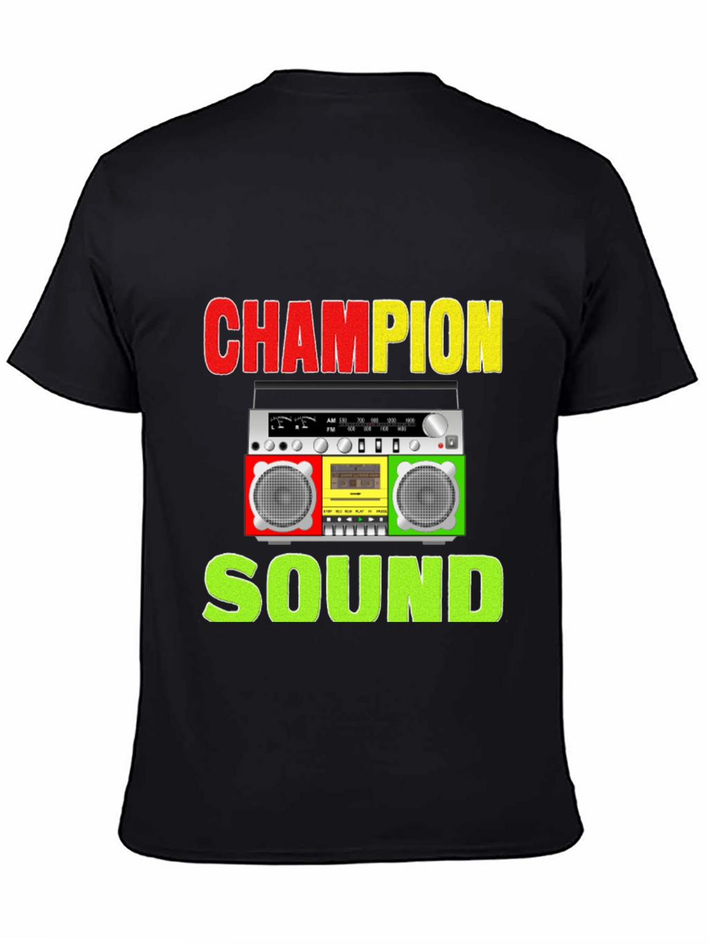 Champion Sound Boombox Graphic Tee - Stylish Music Shirt