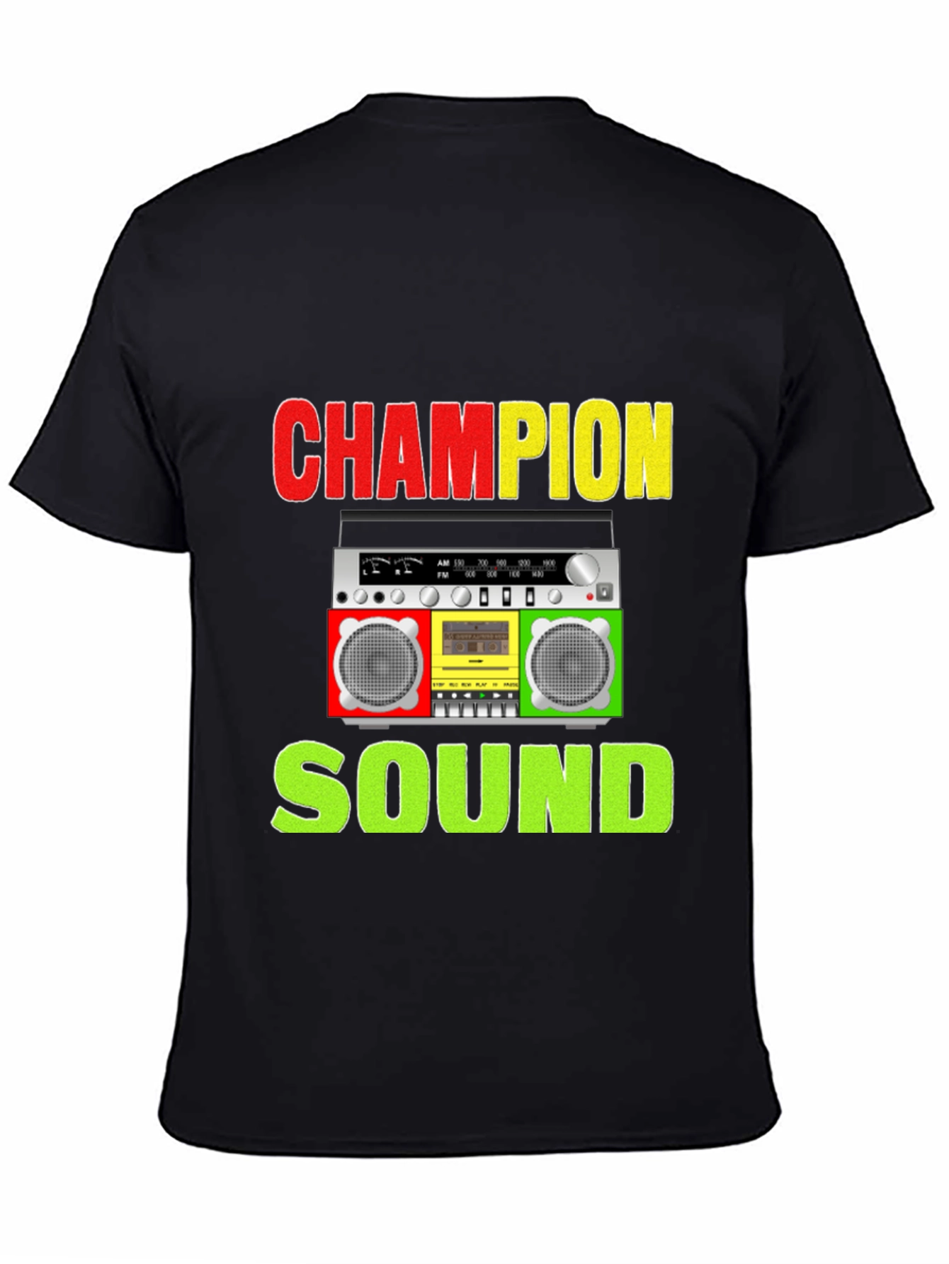 Champion Sound Boombox Graphic Tee - Stylish Music Shirt