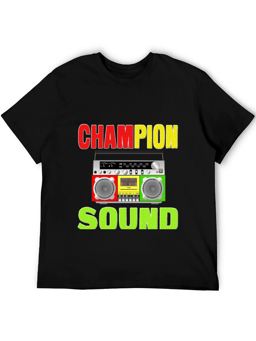 Champion Sound Boombox Graphic Tee - Stylish Music Shirt
