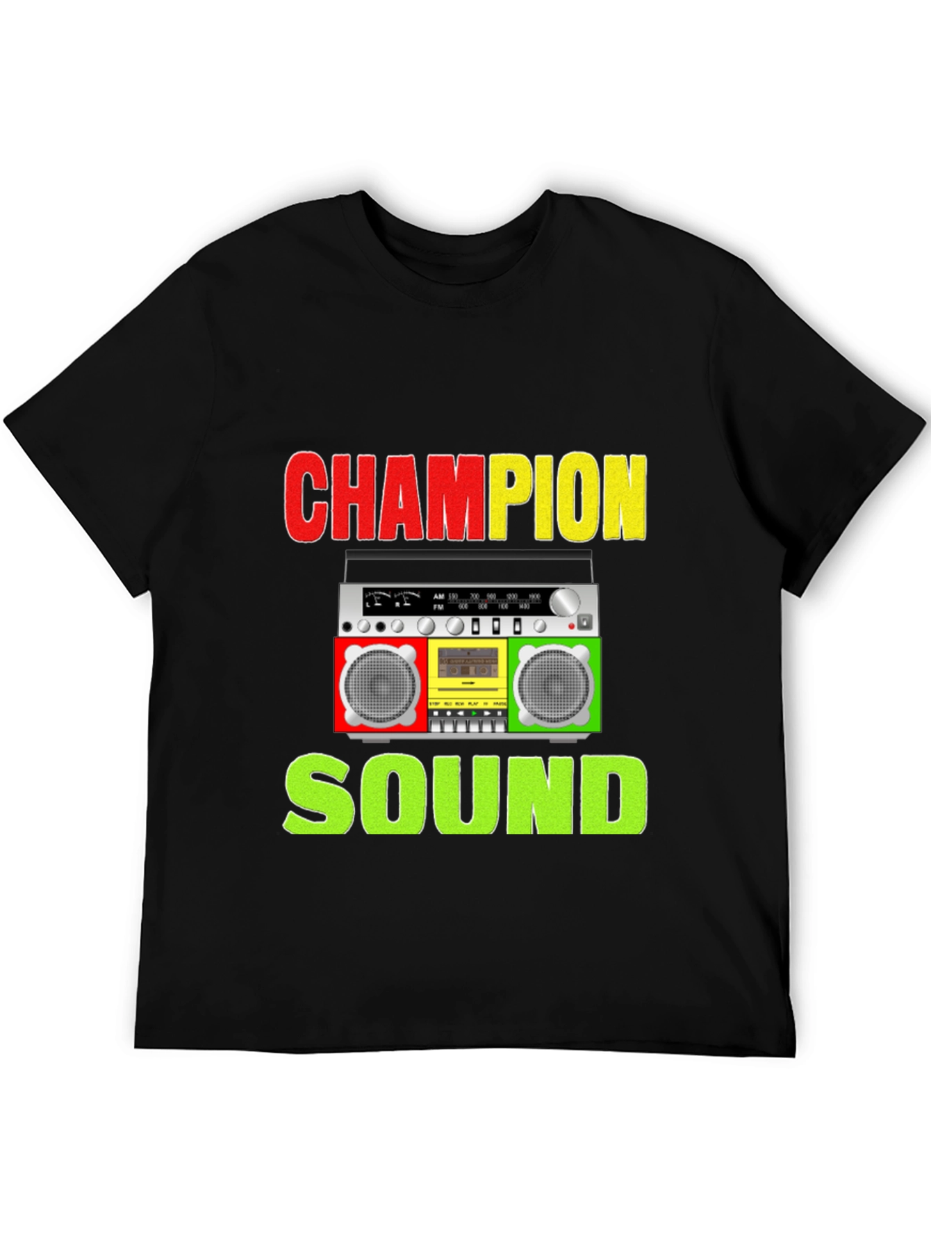 Champion Sound Boombox Graphic Tee - Stylish Music Shirt