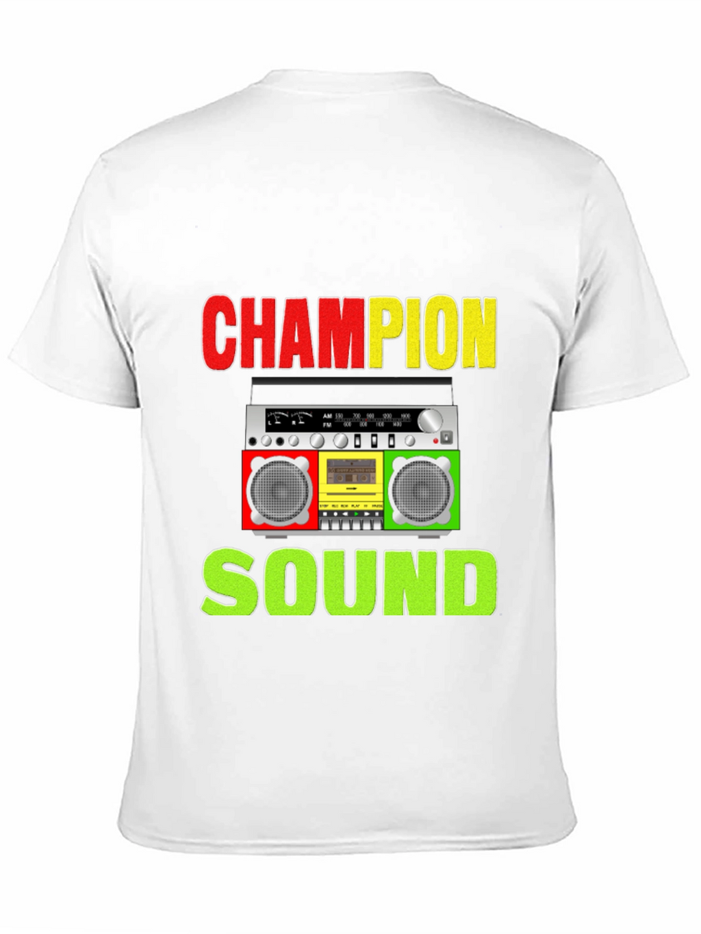 Champion Sound Boombox Graphic Tee - Stylish Music Shirt