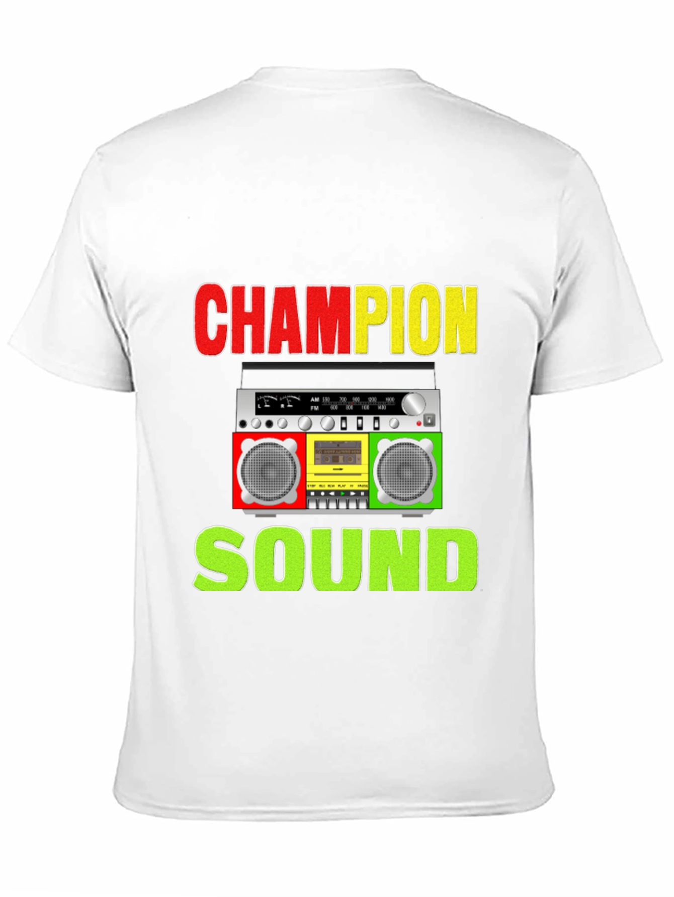Champion Sound Boombox Graphic Tee - Stylish Music Shirt