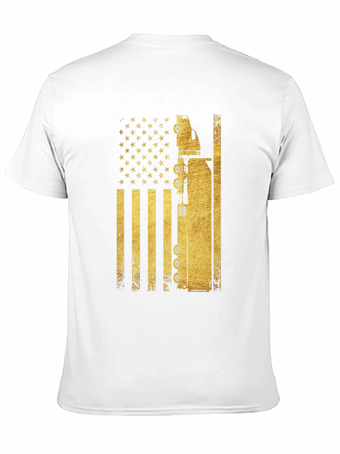 Trucker USA Flag Graphic T-Shirt - Black