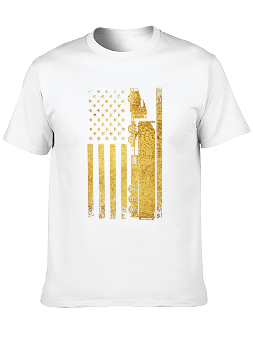 Trucker USA Flag Graphic T-Shirt - Black