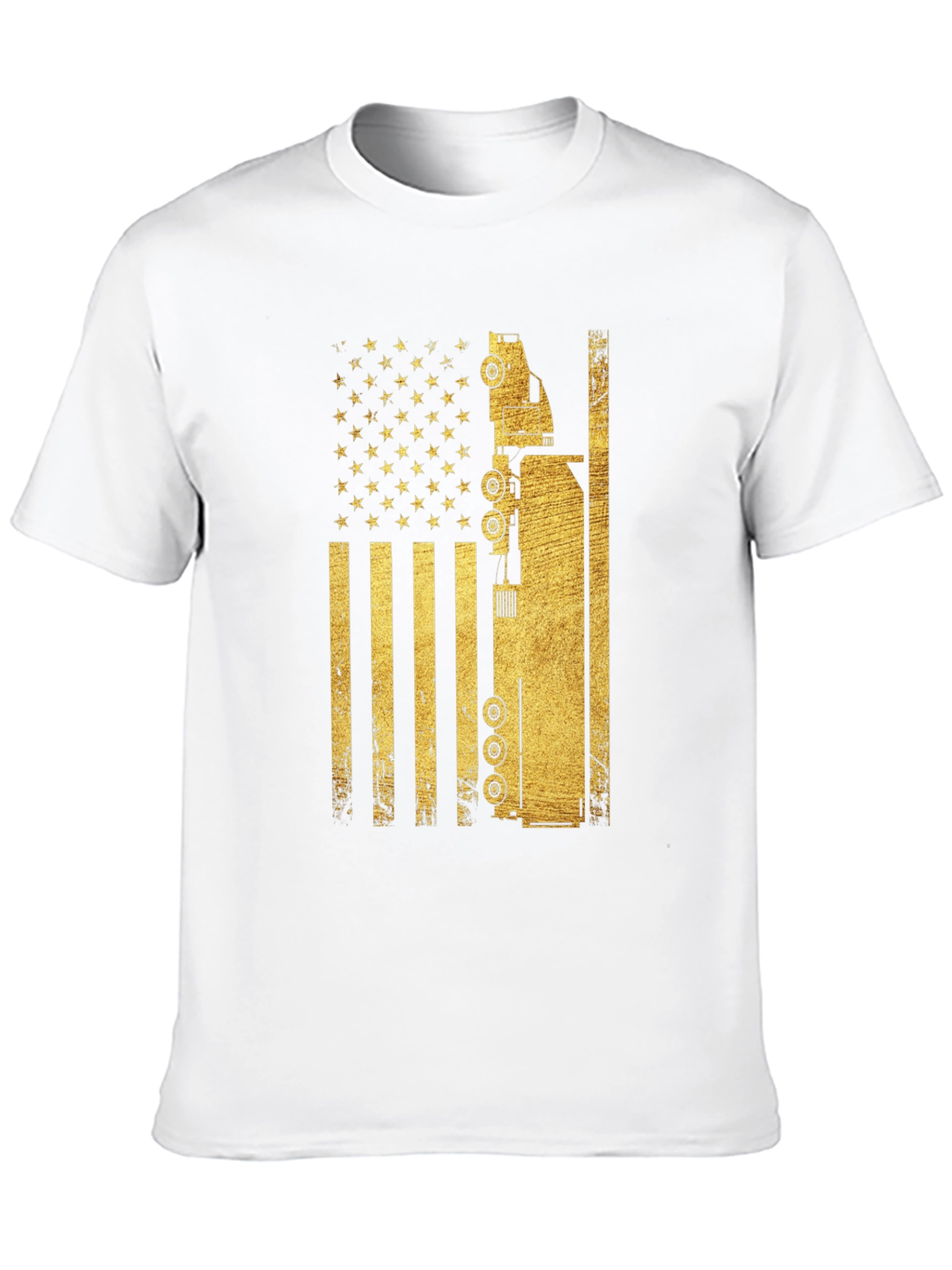 Trucker USA Flag Graphic T-Shirt - Black