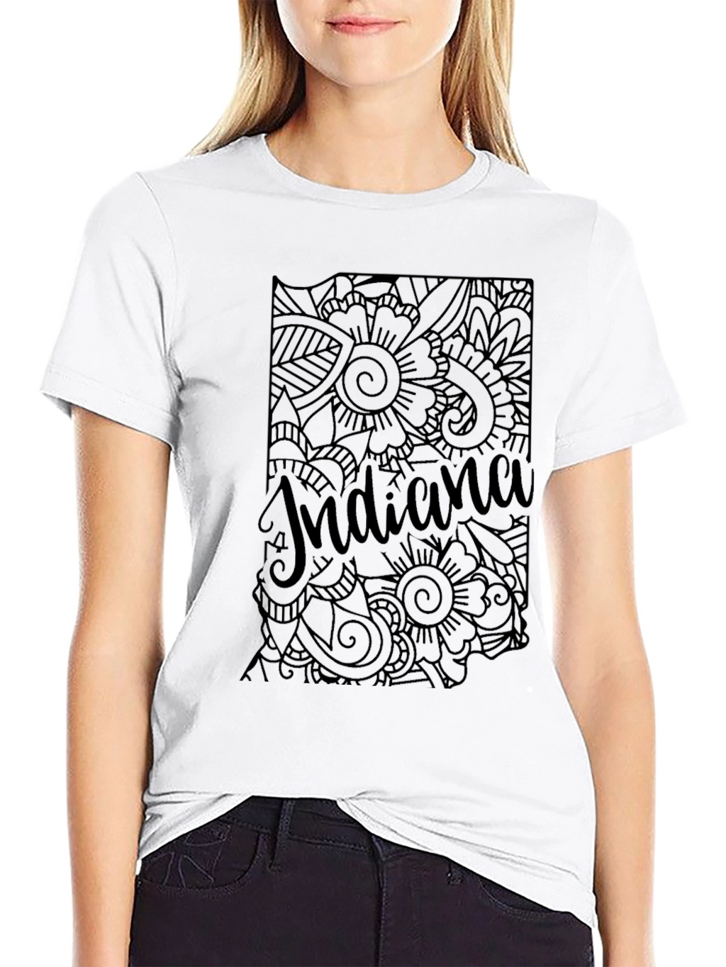 Indiana Floral Graphic Black T-Shirt