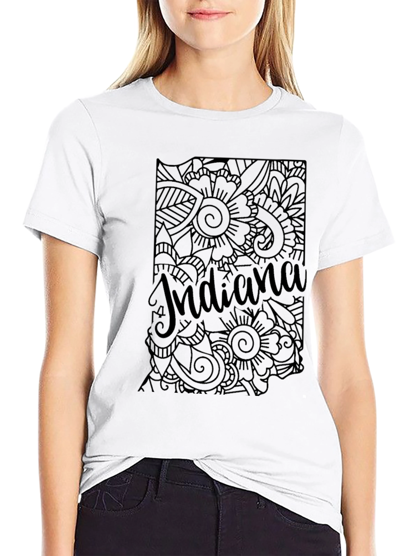 Indiana Floral Graphic Black T-Shirt