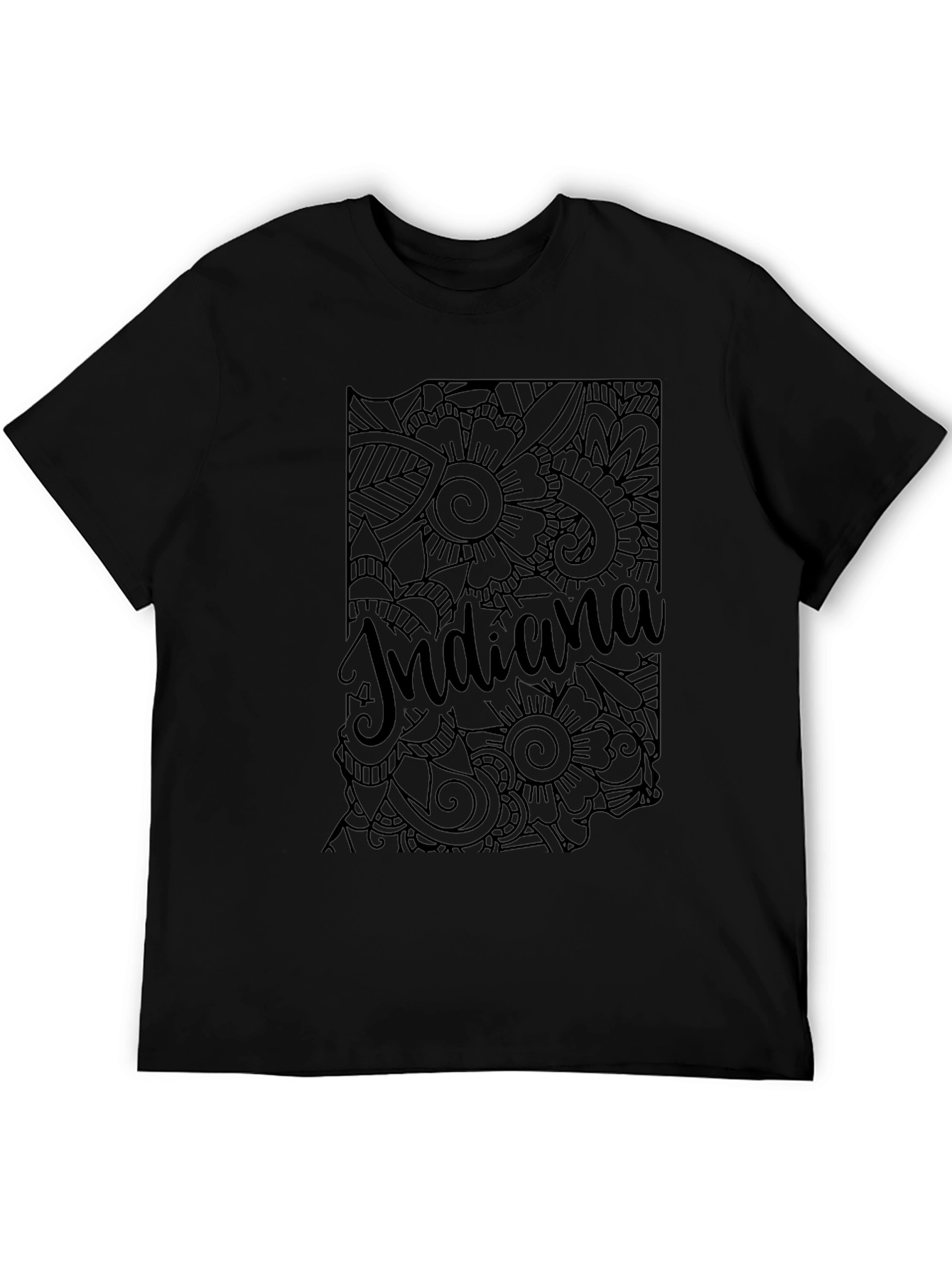 Indiana Floral Graphic Black T-Shirt