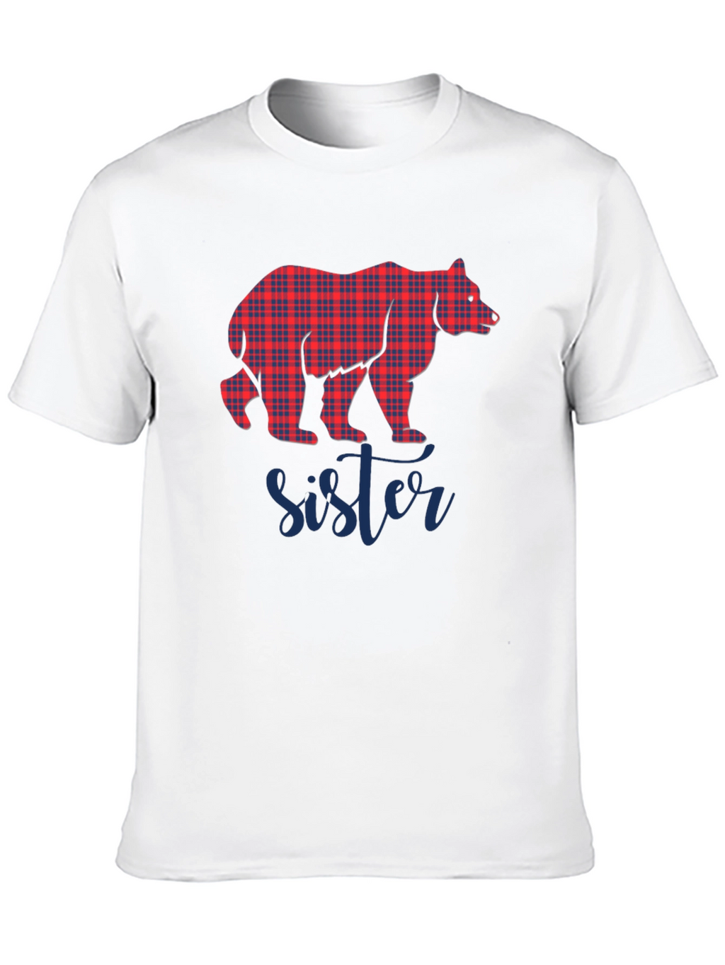 Sister Bear Plaid Graphic Tee