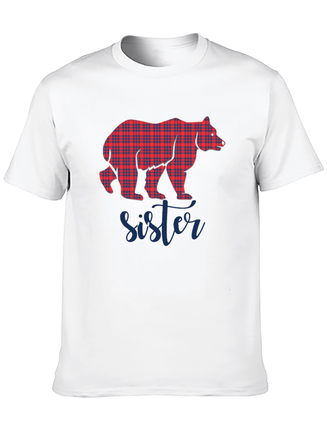 Sister Bear Plaid Graphic Tee