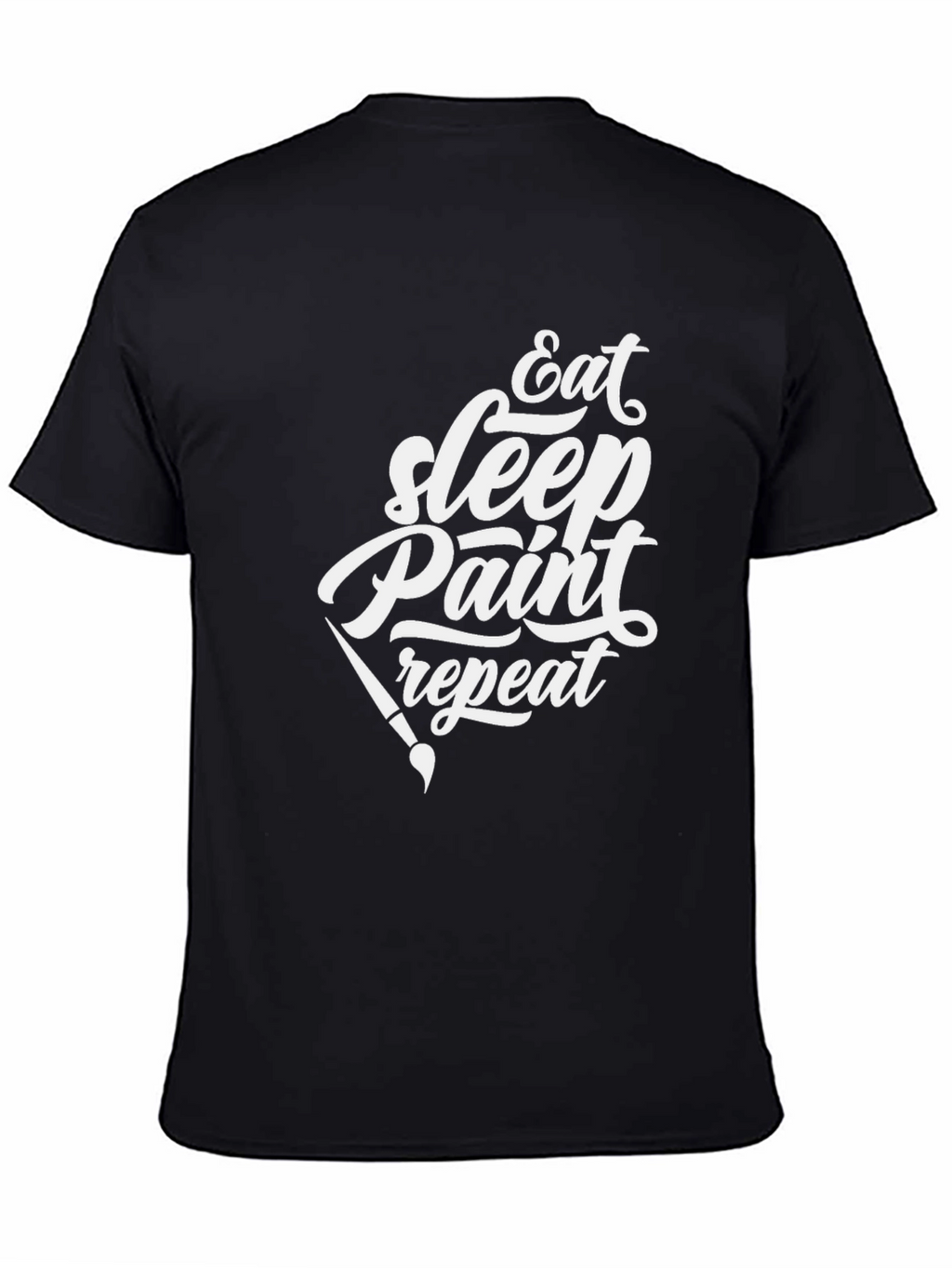 Eat Sleep Paint Repeat Black Graphic T-Shirt