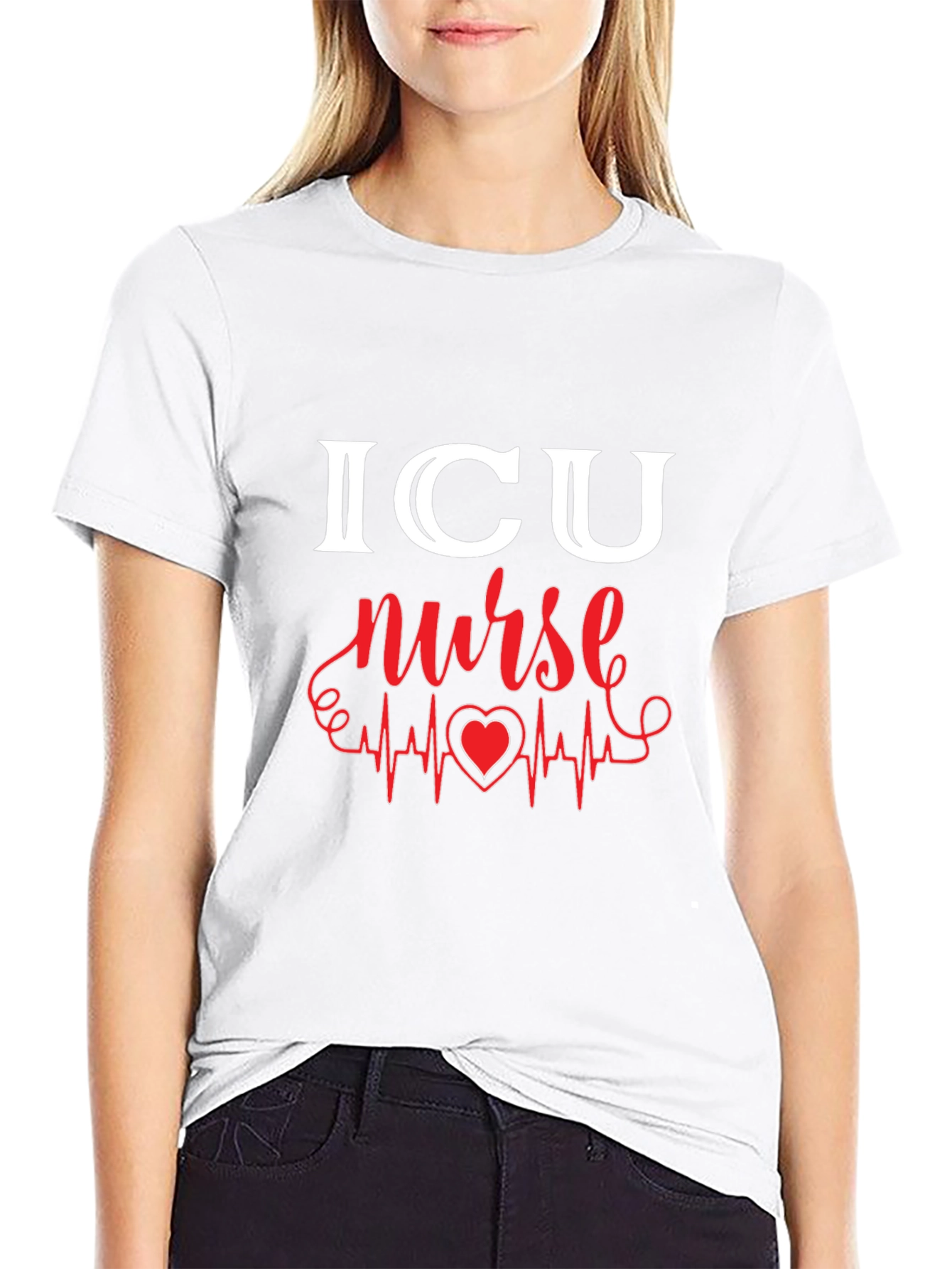 ICU Nurse Heartbeat Graphic Tee