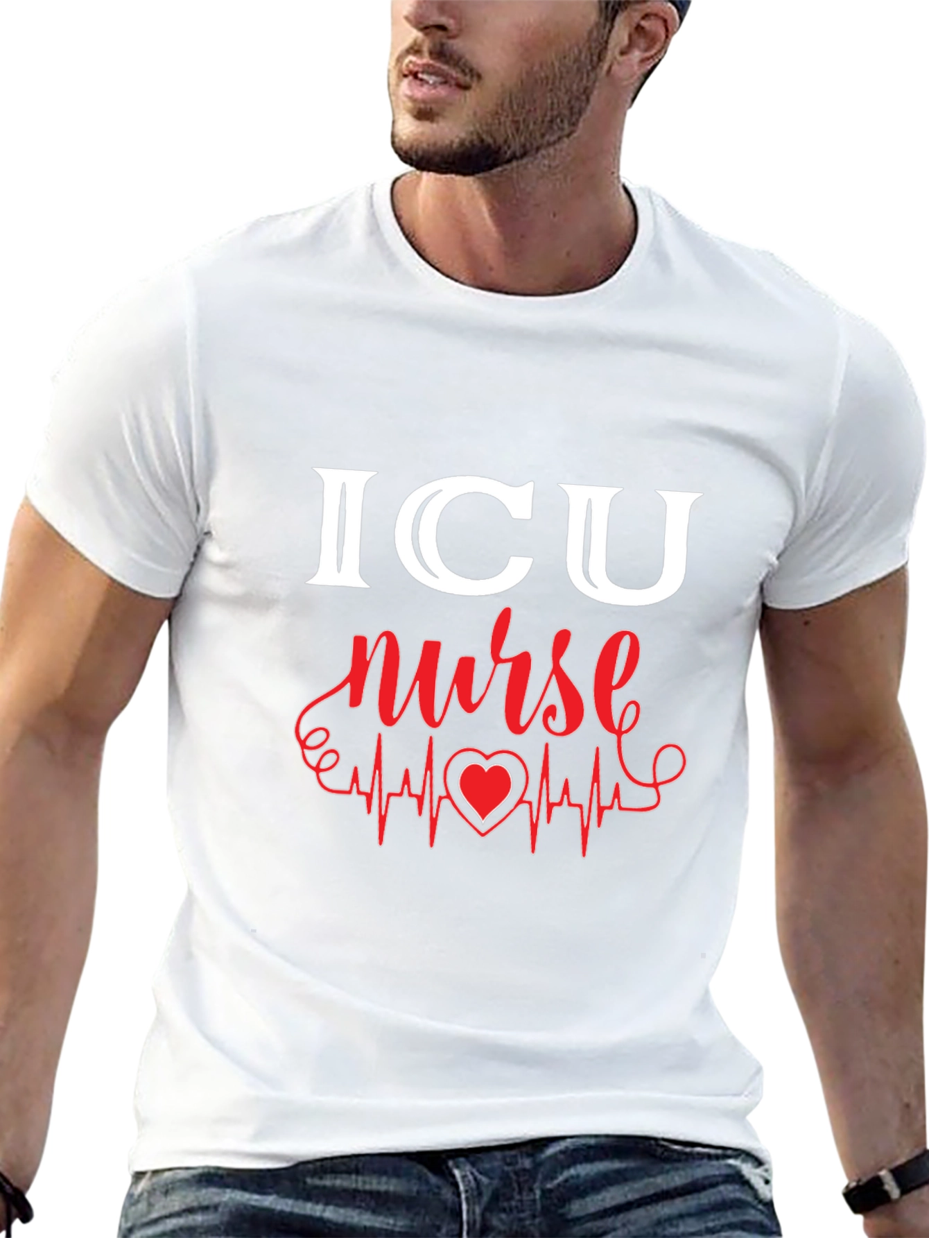 ICU Nurse Heartbeat Graphic Tee