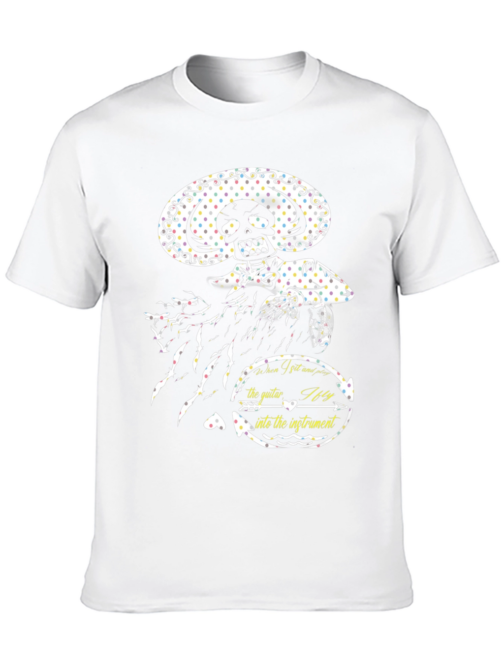 Skeleton Mariachi Graphic T-Shirt - Unique Design