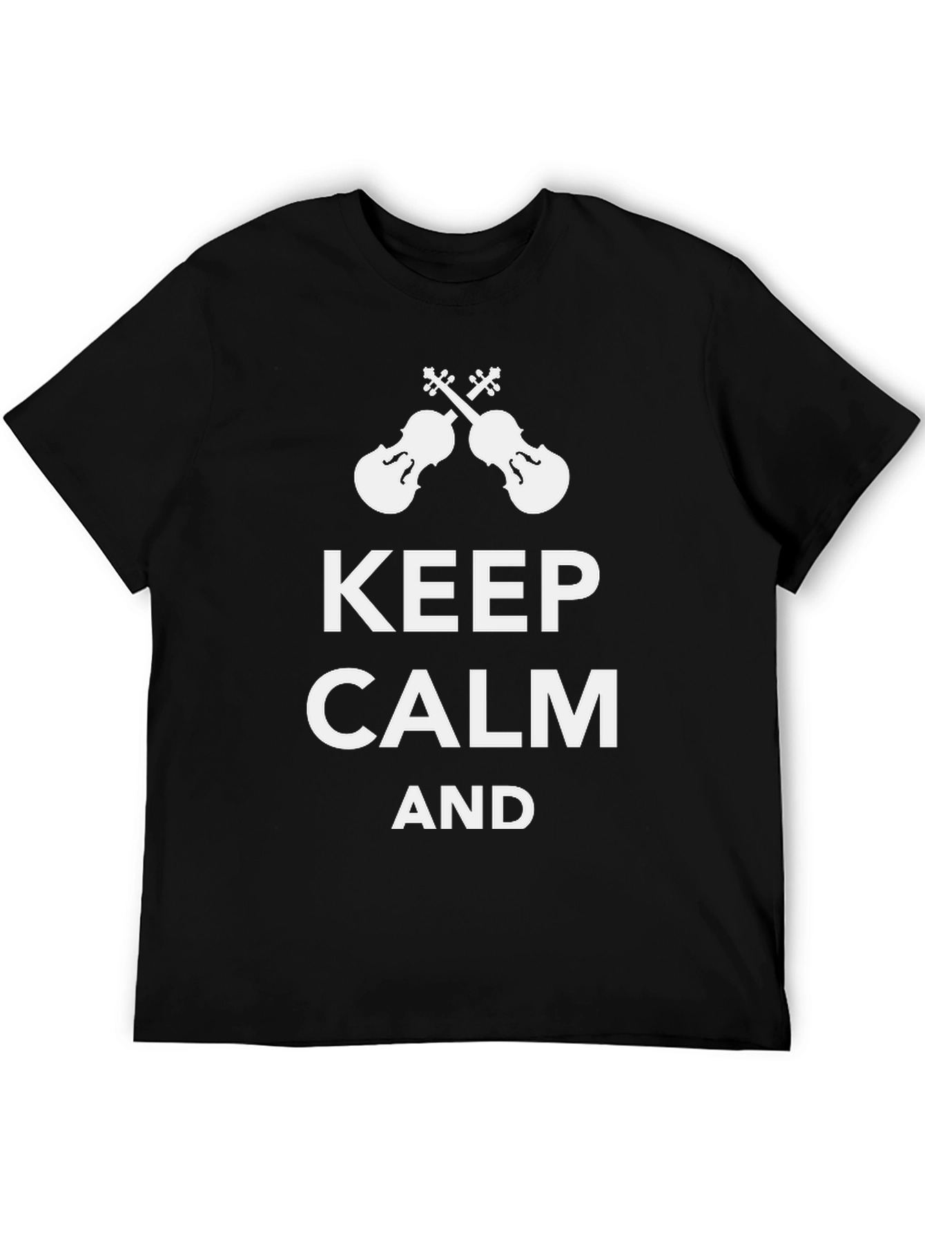 Keep Calm & Play Violin Black Tee