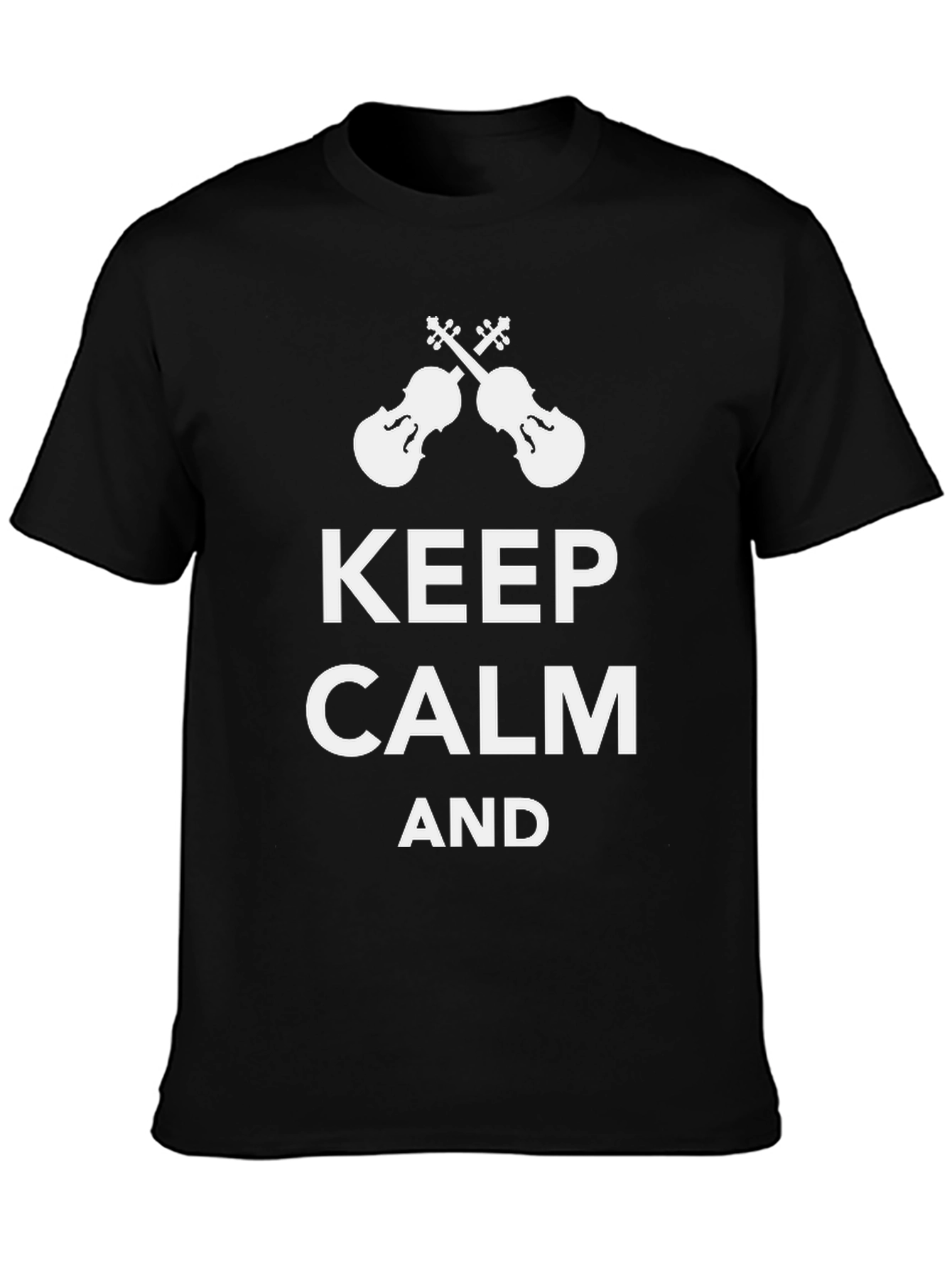 Keep Calm & Play Violin Black Tee