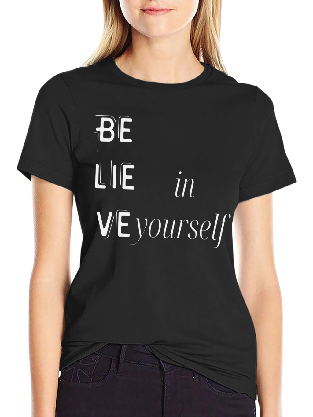 Believe In Yourself Black Graphic Tee