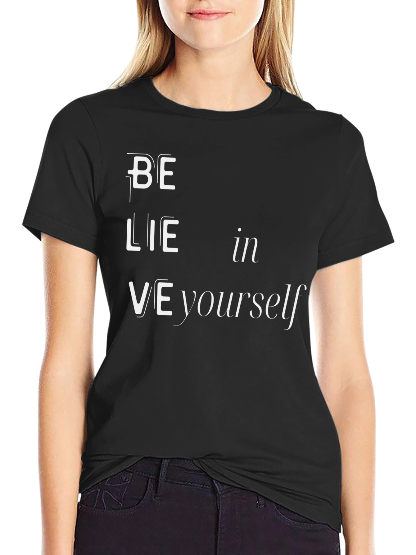 Believe In Yourself Black Graphic Tee