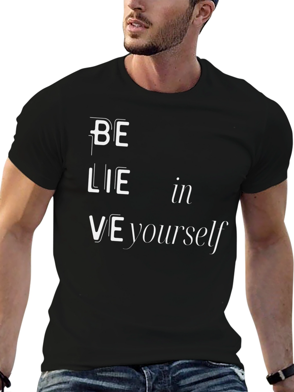 Believe In Yourself Black Graphic Tee