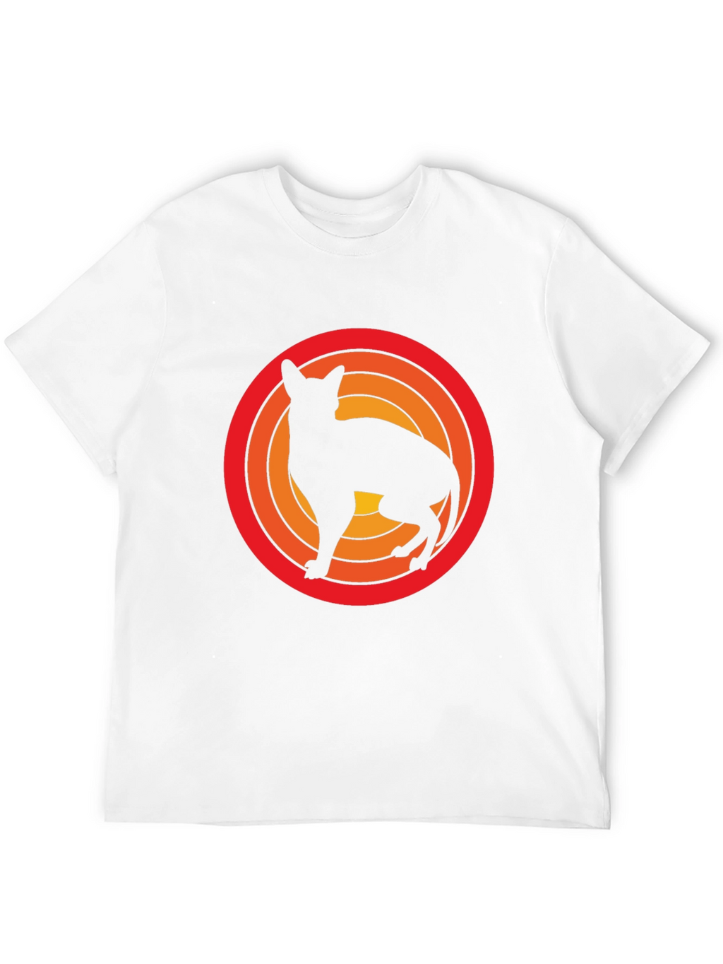 Retro Cat Silhouette Graphic Tee - Black Cotton T-Shirt