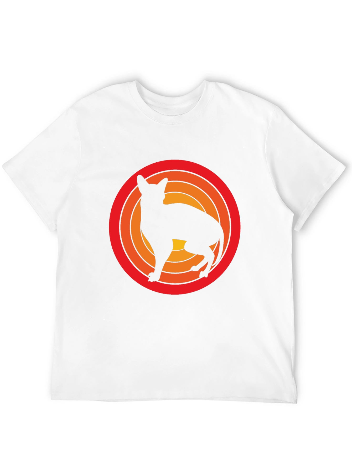 Retro Cat Silhouette Graphic Tee - Black Cotton T-Shirt