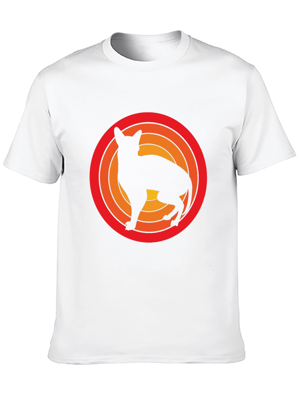 Retro Cat Silhouette Graphic Tee - Black Cotton T-Shirt