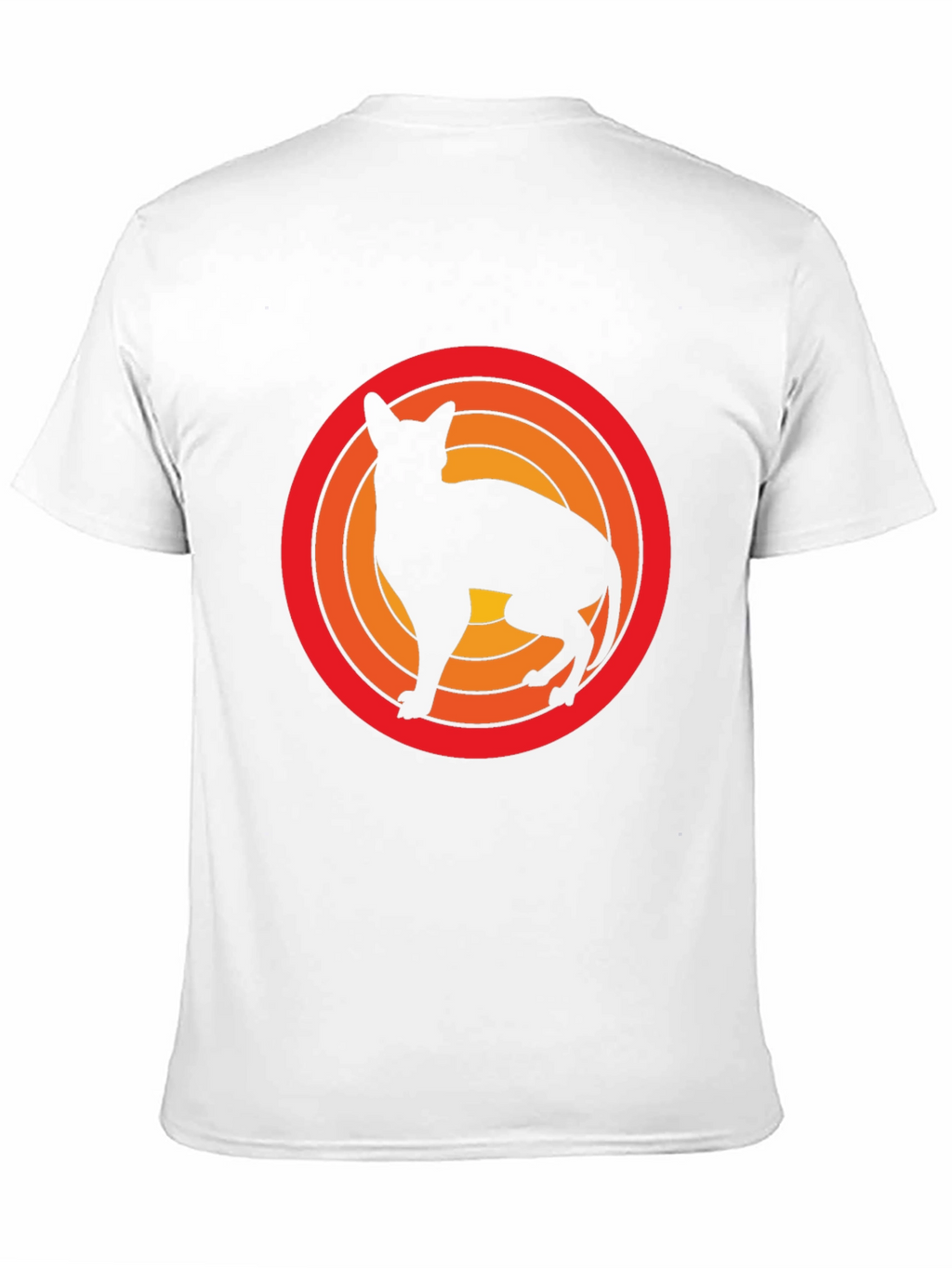 Retro Cat Silhouette Graphic Tee - Black Cotton T-Shirt