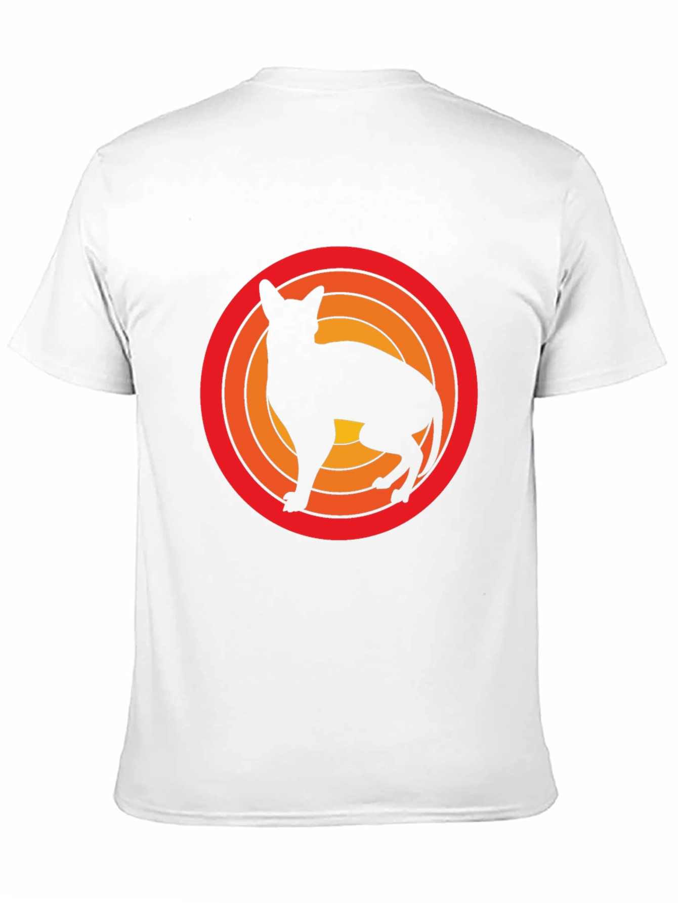 Retro Cat Silhouette Graphic Tee - Black Cotton T-Shirt