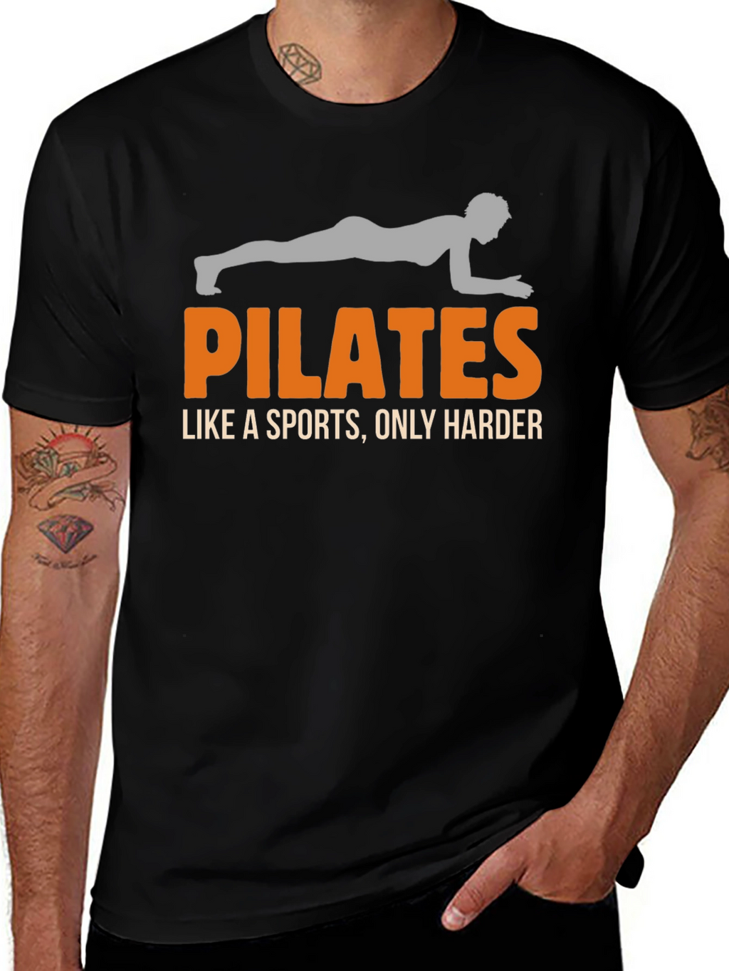 Pilates Like a Sports Mens Black T-Shirt