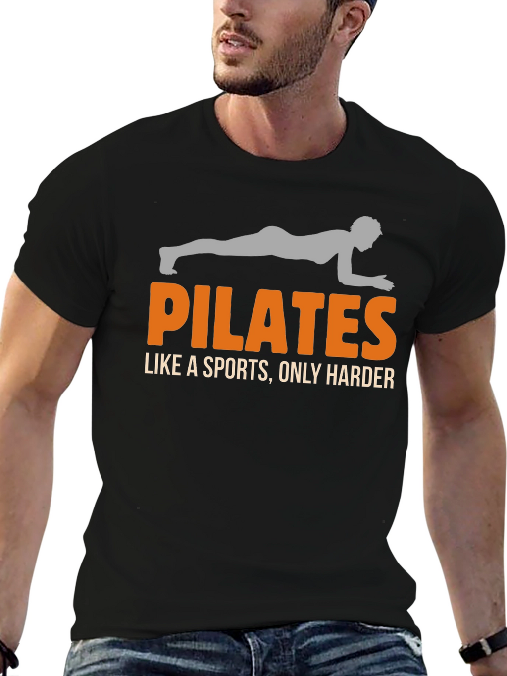 Pilates Like a Sports Mens Black T-Shirt
