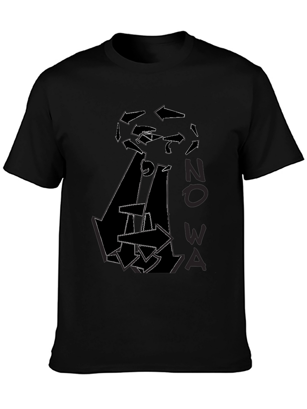 Abstract Arrow Graphic Print Black T-Shirt