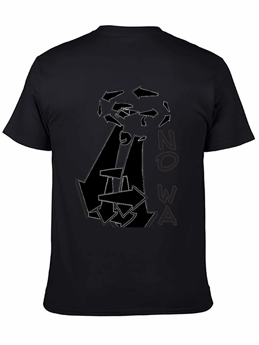 Abstract Arrow Graphic Print Black T-Shirt
