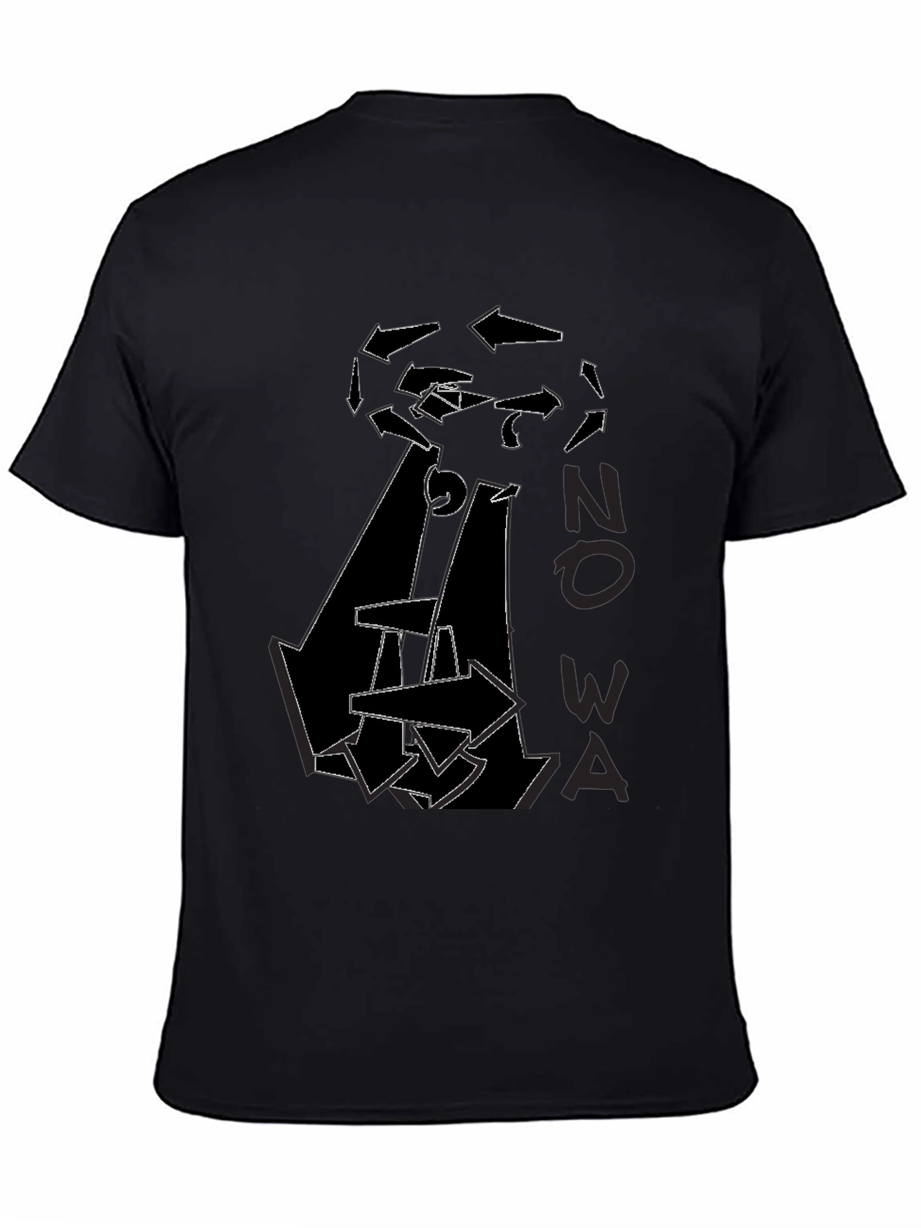Abstract Arrow Graphic Print Black T-Shirt