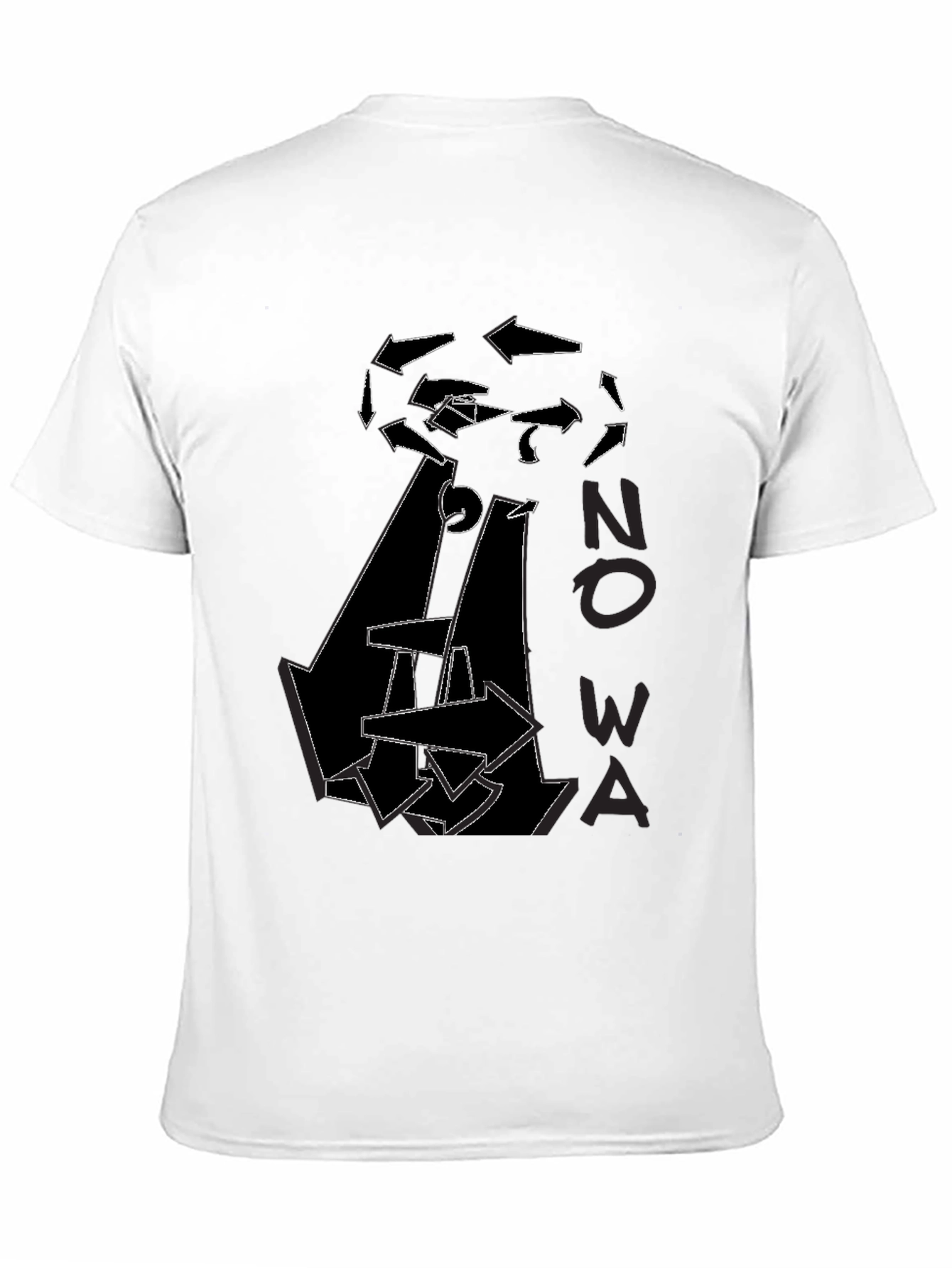 Abstract Arrow Graphic Print Black T-Shirt
