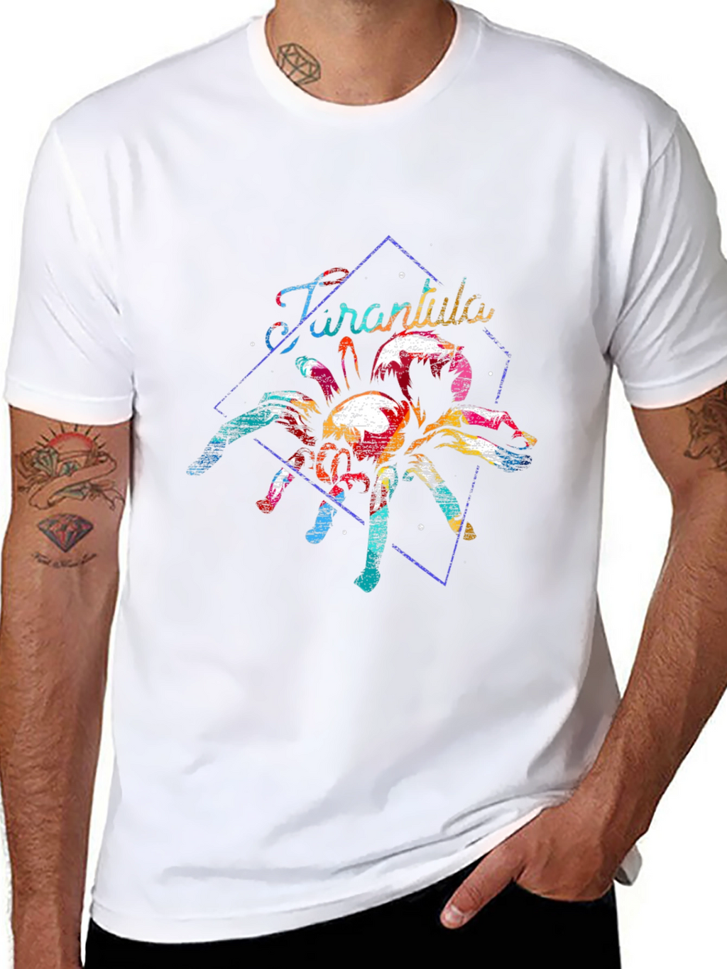 Tarantula Graphic Print Tee - Retro Spider T-Shirt