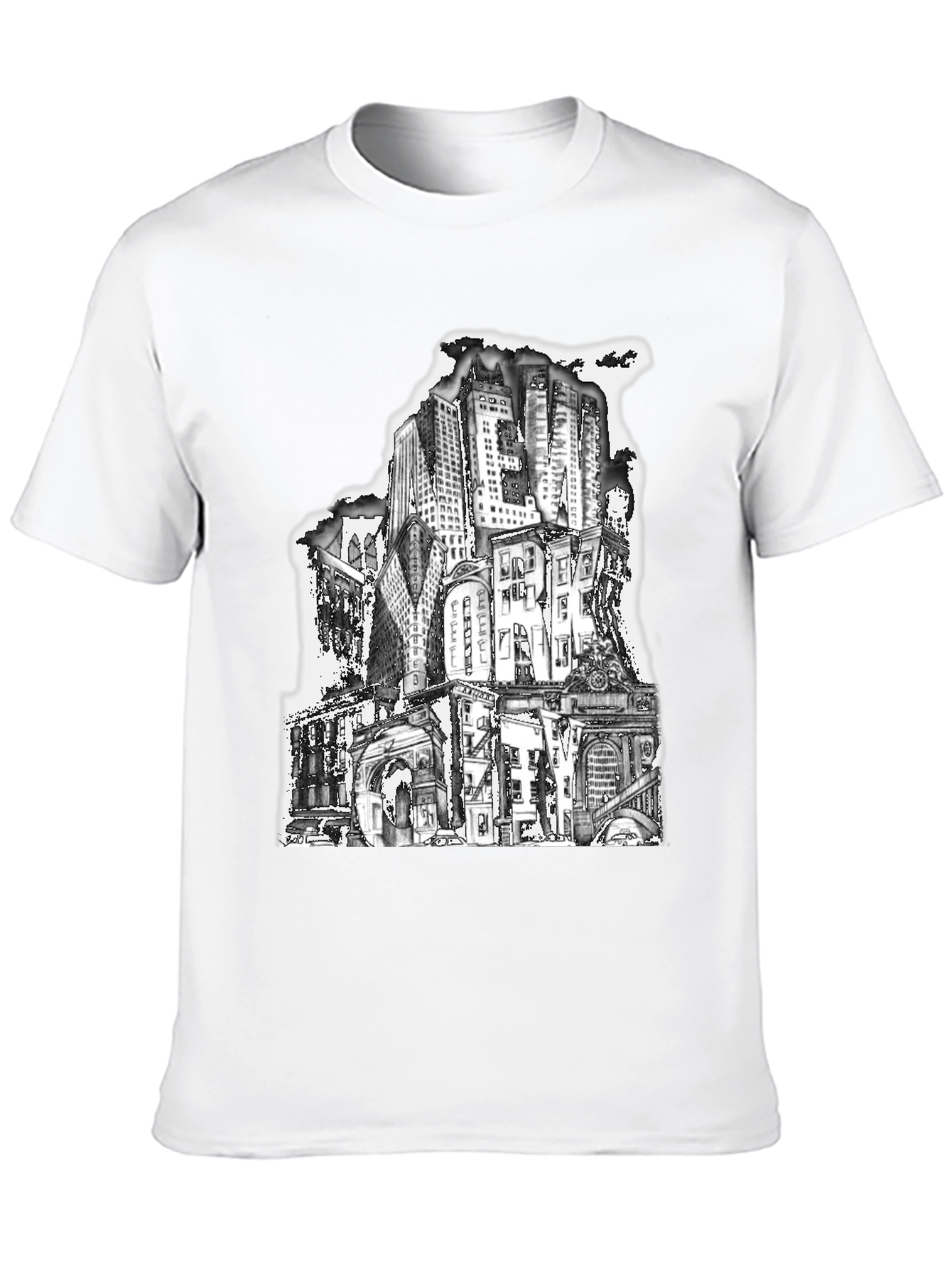 Cityscape Graphic Tee - Urban Style Black T-Shirt