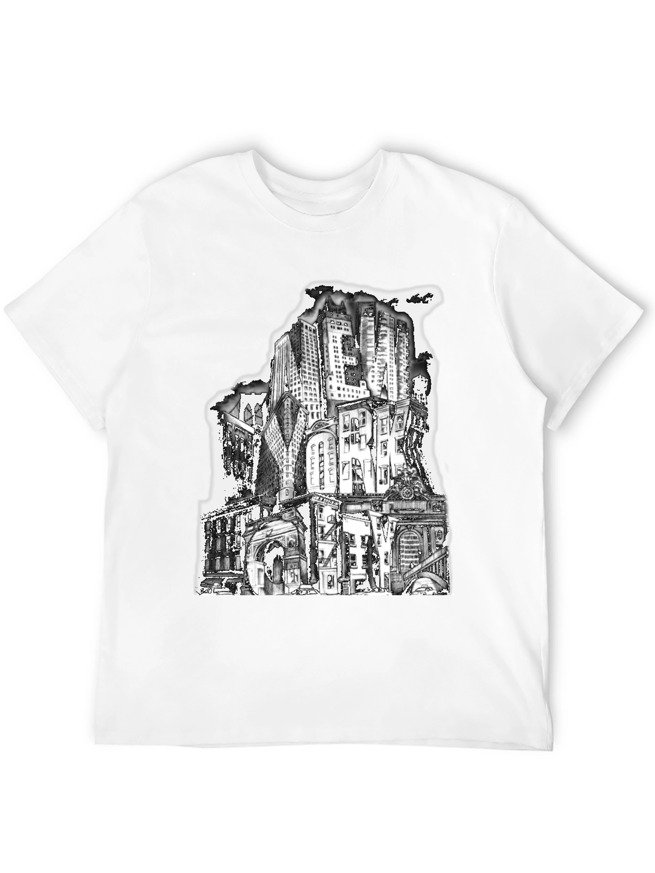 Cityscape Graphic Tee - Urban Style Black T-Shirt