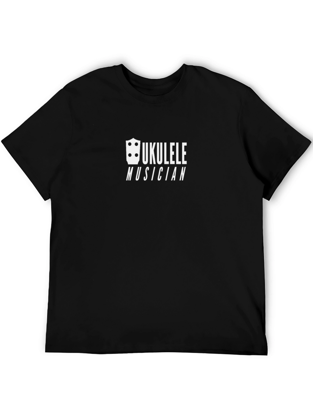 Ukulele Musician Graphic Tee - Black Cotton T-Shirt