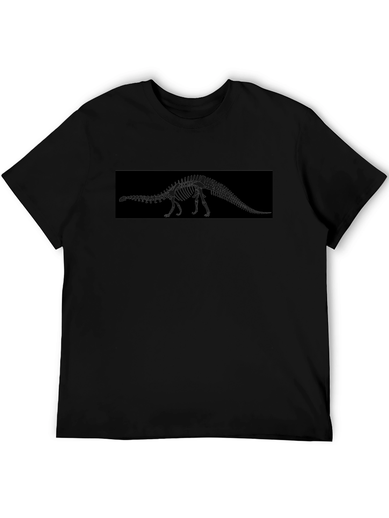 Dinosaur Skeleton Graphic Black T-Shirt