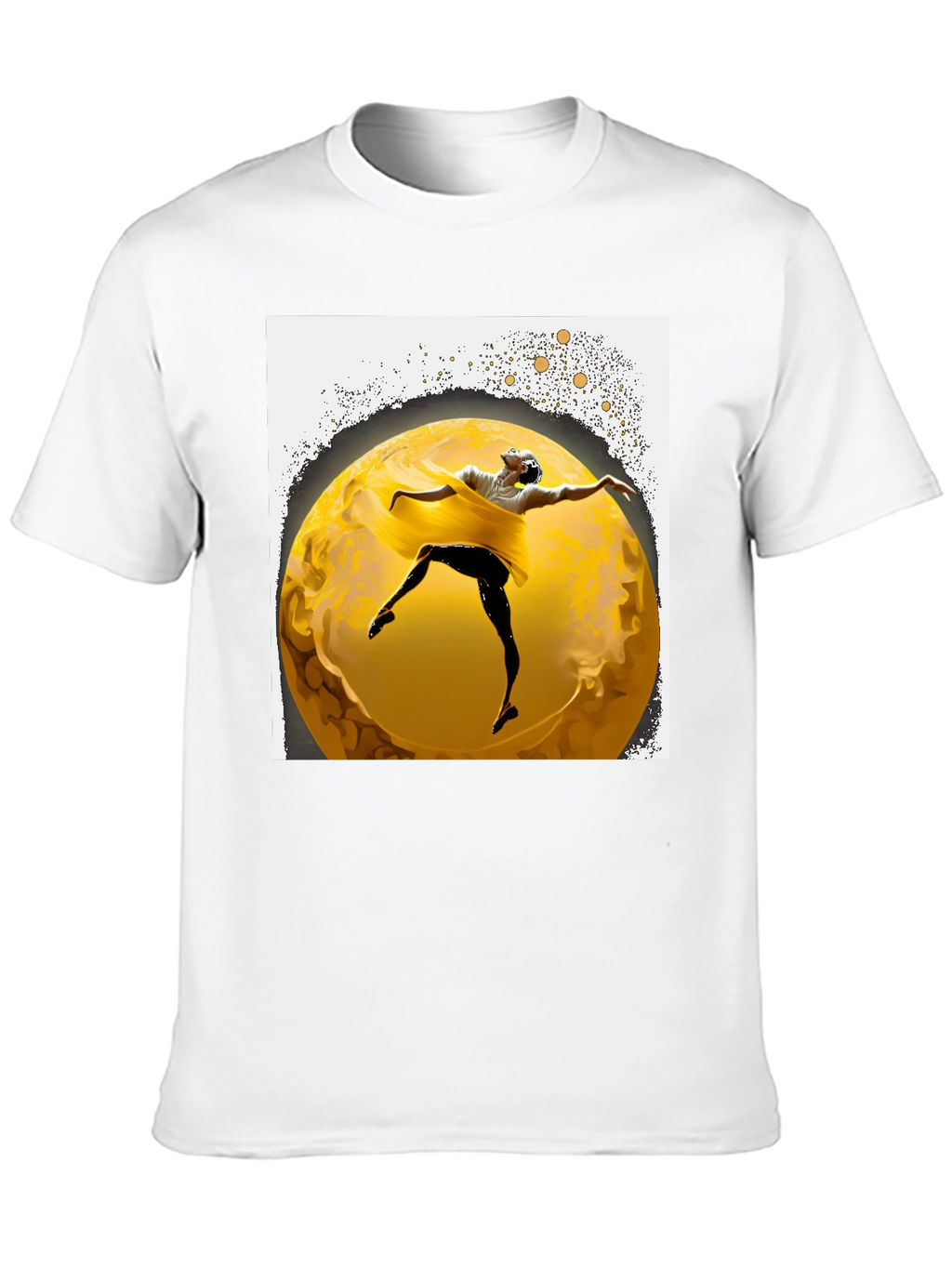 Ballerina Moon Graphic Tee - Stylish Mens Black T-Shirt