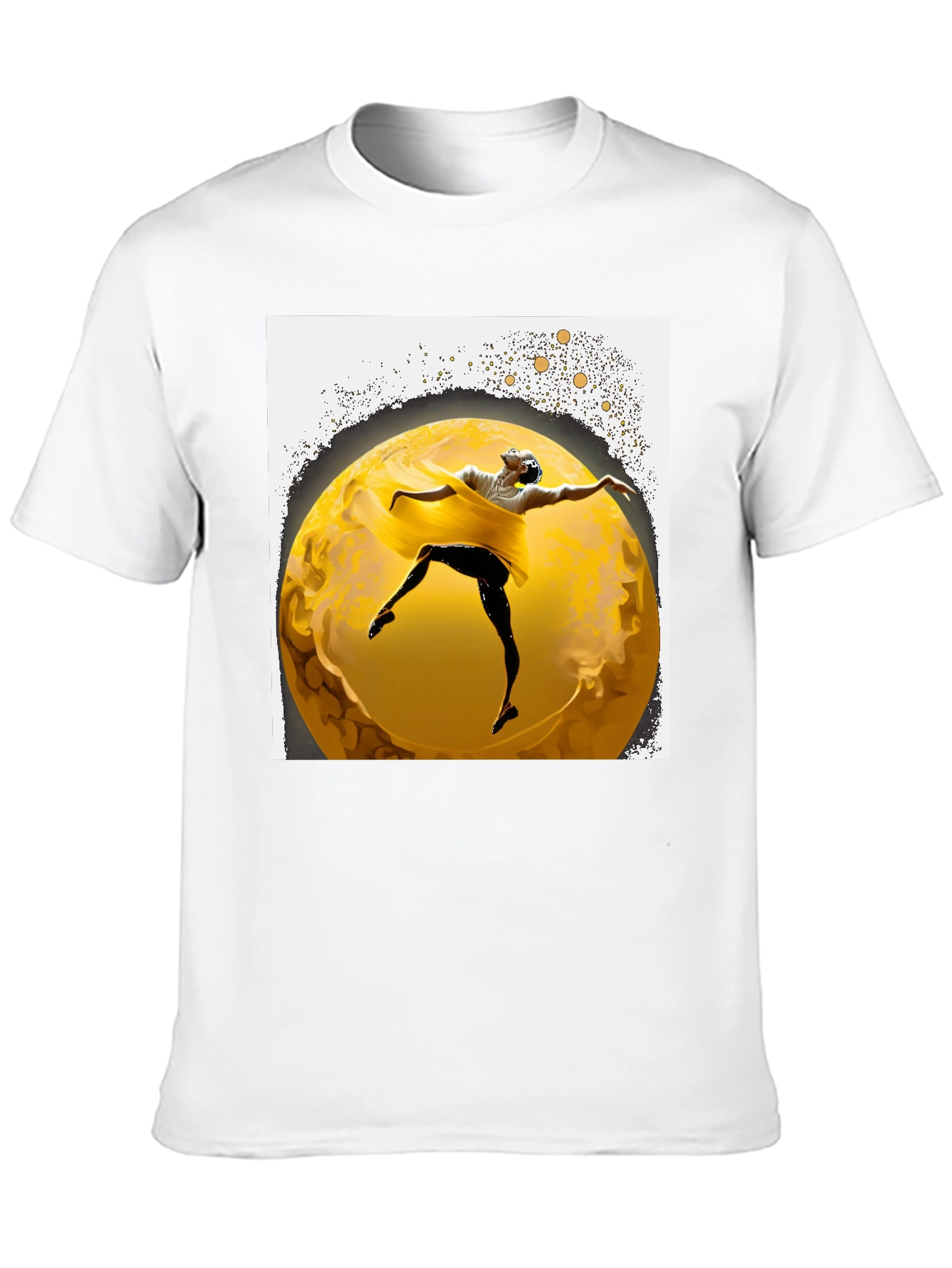 Ballerina Moon Graphic Tee - Stylish Mens Black T-Shirt