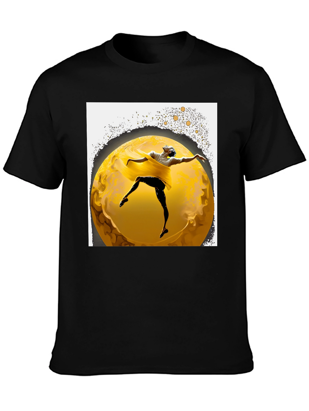 Ballerina Moon Graphic Tee - Stylish Mens Black T-Shirt