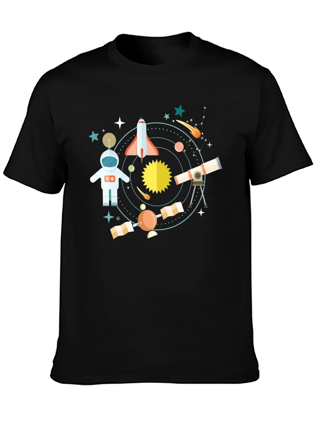 Space Adventure Black T-Shirt