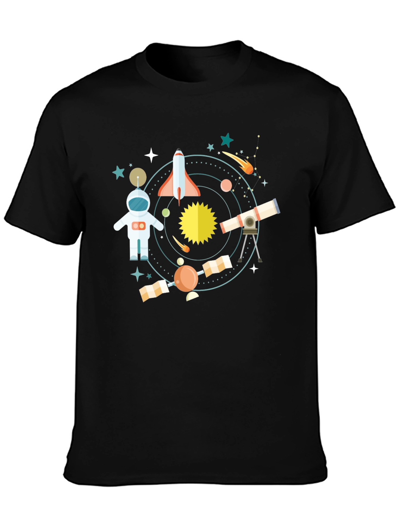 Space Adventure Black T-Shirt